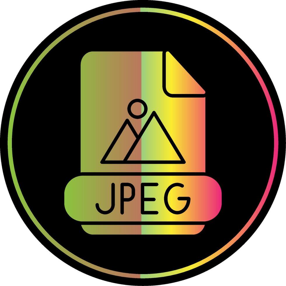 jpeg glifo debido color icono vector