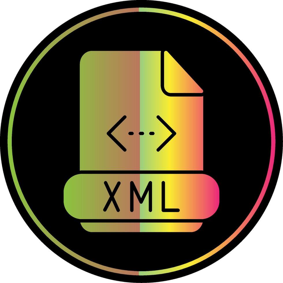 Xml Glyph Due Color Icon vector