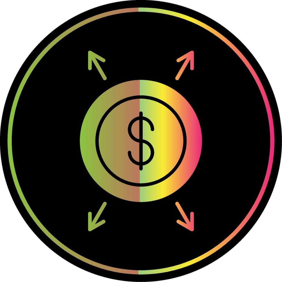 Dollar Glyph Due Color Icon vector