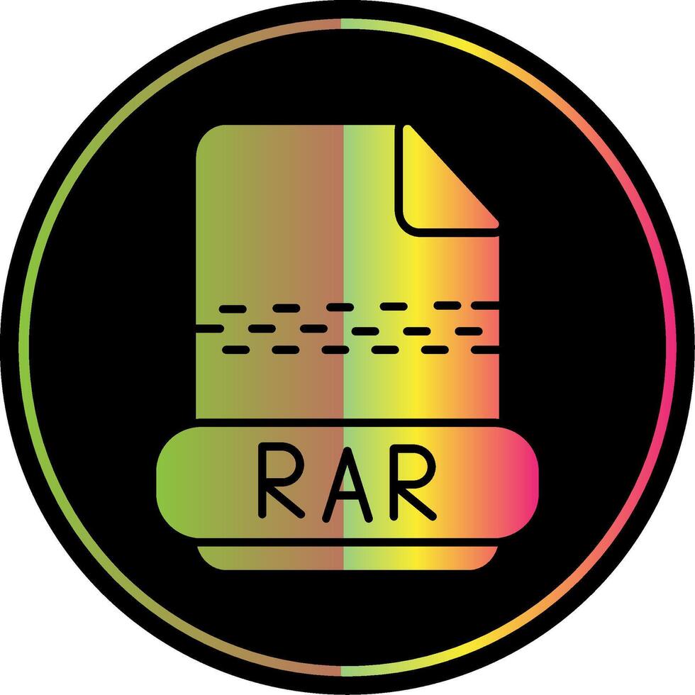 Rar Glyph Due Color Icon vector