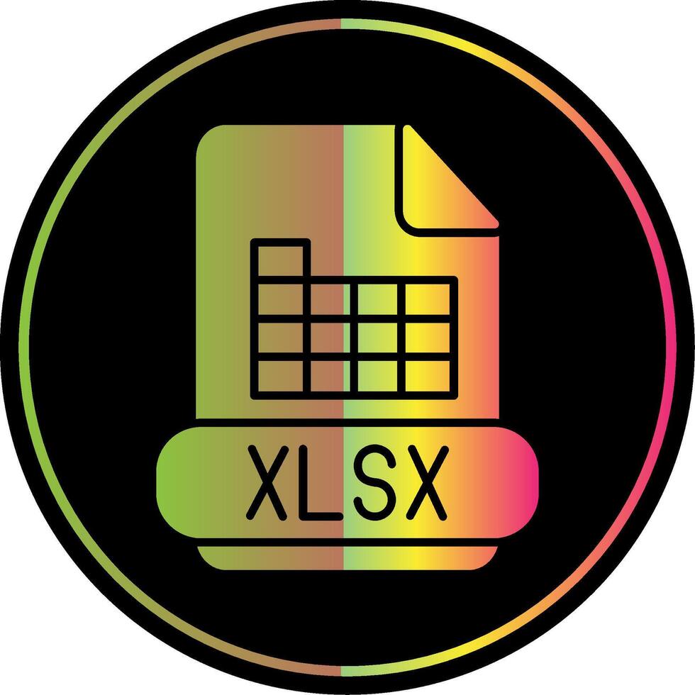 xlsx glifo debido color icono vector