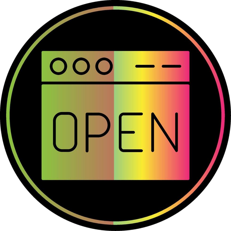 Open Glyph Due Color Icon vector