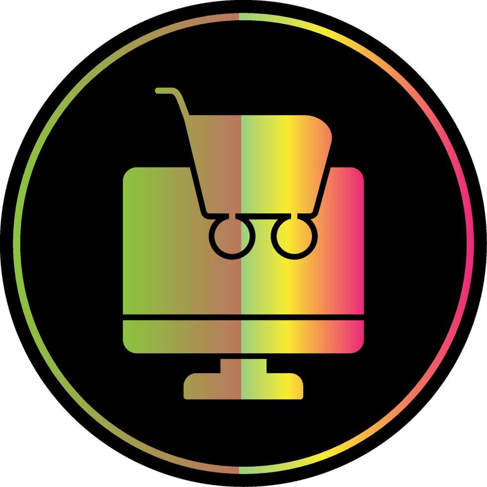 Online Shopping Glyph Due Color Icon vector