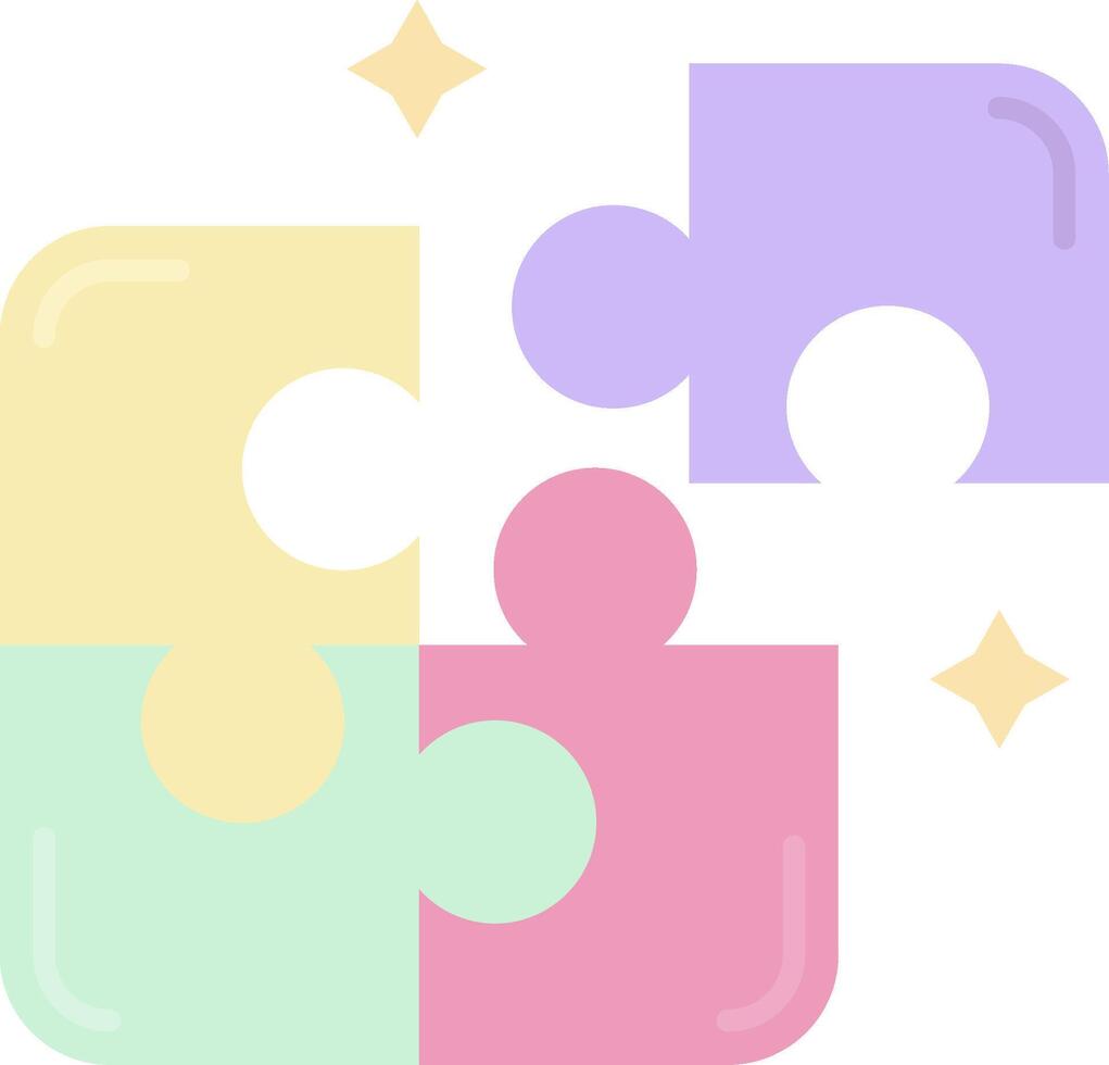 Puzzle Flat Light Icon vector