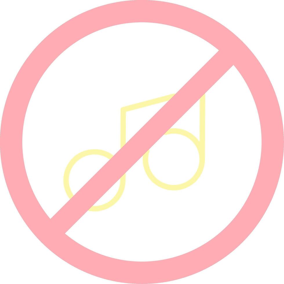 No music Flat Light Icon vector