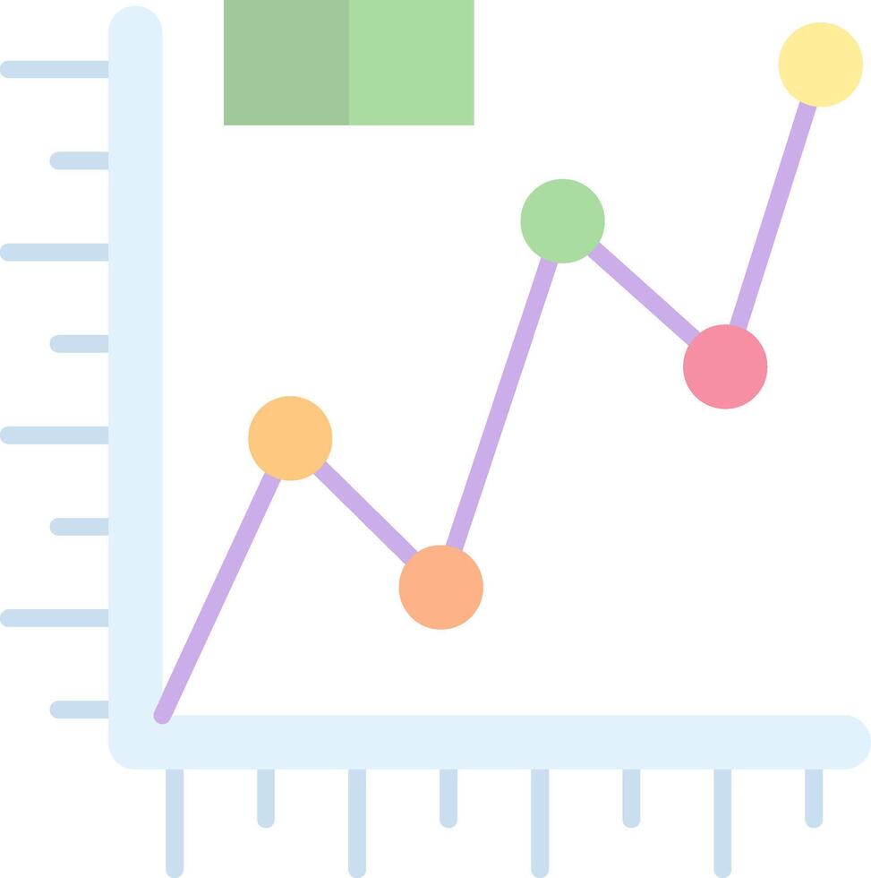 Line graph Flat Light Icon vector