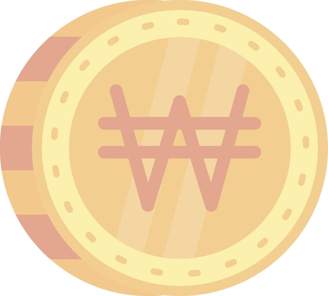 Won Flat Light Icon vector