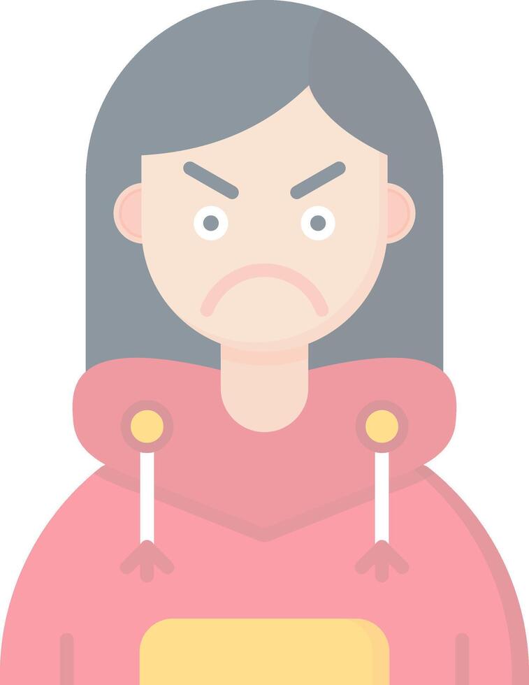 Angry Flat Light Icon vector