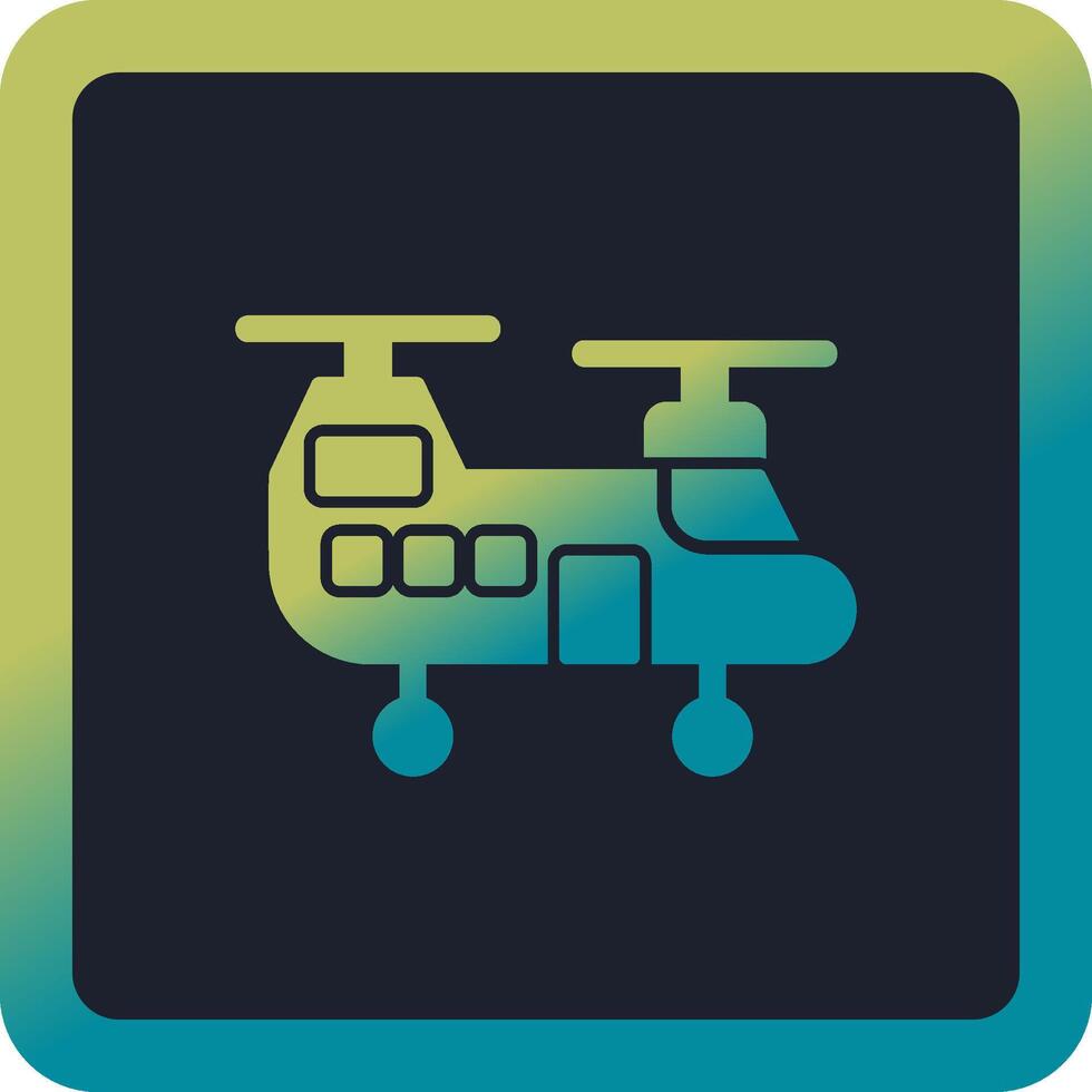 icono de vector de helicóptero militar