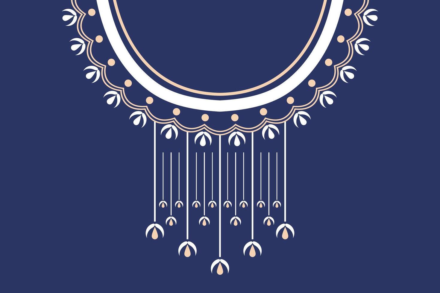 Ethnic necklace embroidery pattern. Aztec style embroidery abstract vector illustration. Designs for fashion texture, textile, fabric, shirt, cloth