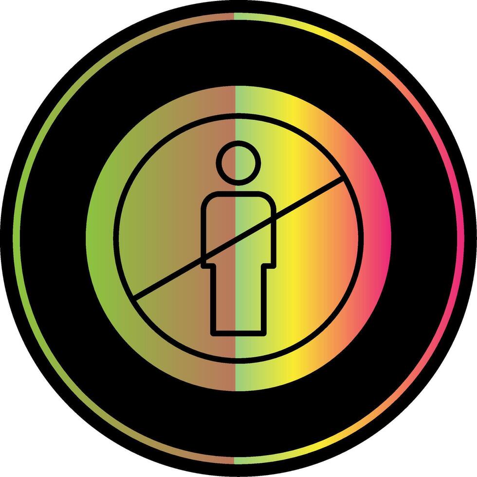 No Entry Glyph Due Color Icon vector