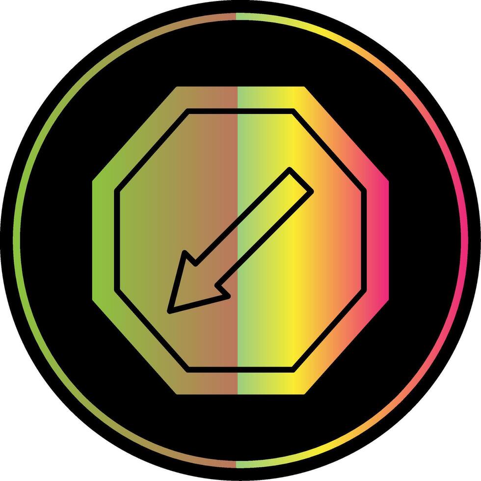 Keep Left Glyph Due Color Icon vector