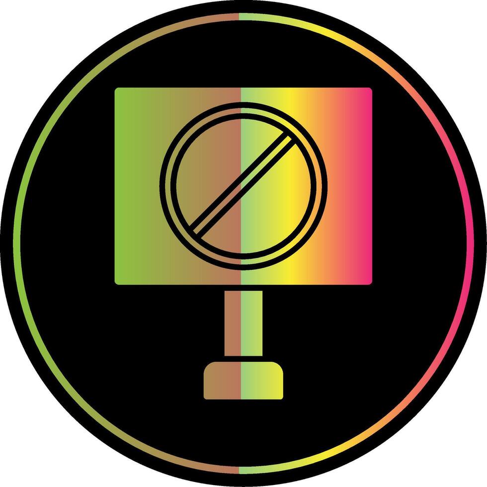 Forbidden Sign Glyph Due Color Icon vector