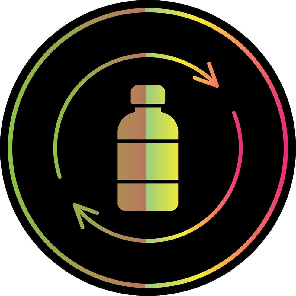 Bottle Recycling Glyph Due Color Icon vector