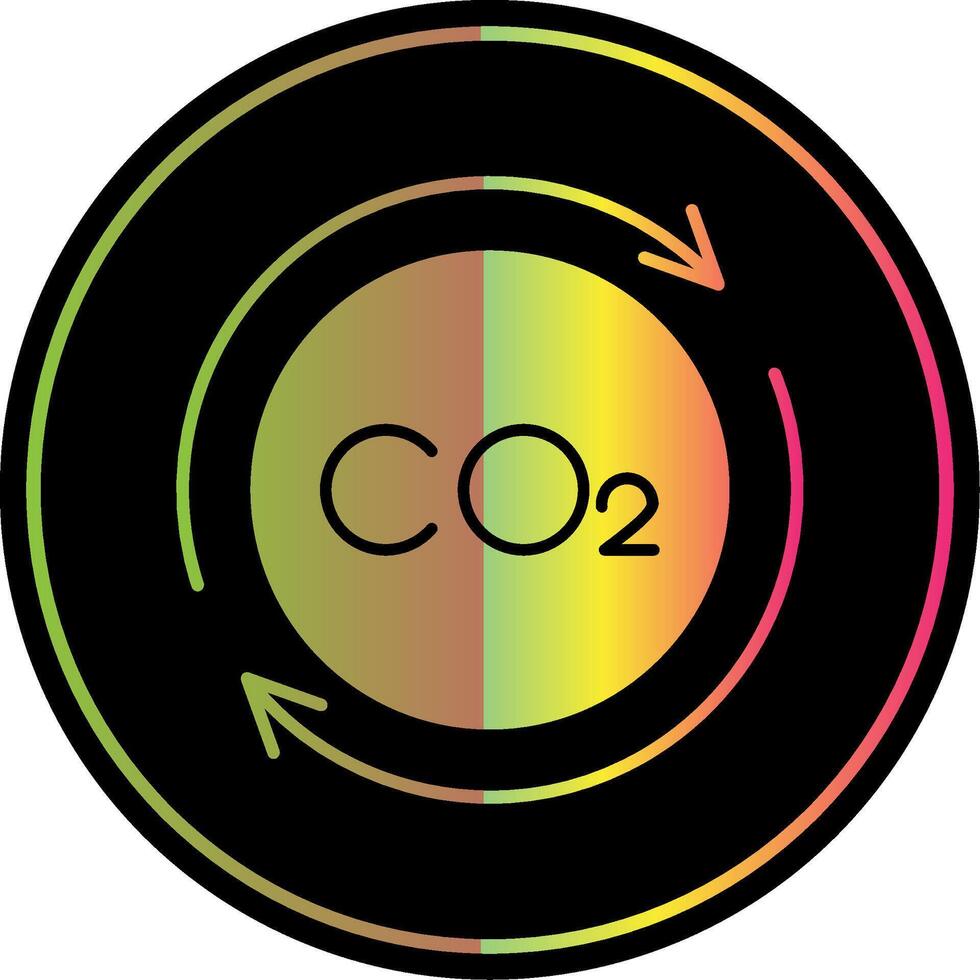 Carbon Cycle Glyph Due Color Icon vector