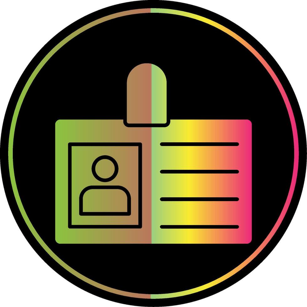 Id Card Glyph Due Color Icon vector