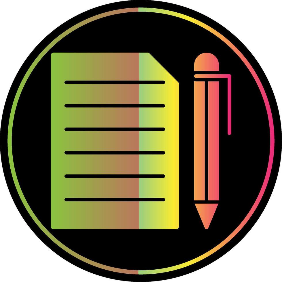 Document Glyph Due Color Icon vector