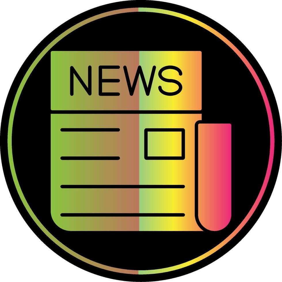 News Glyph Due Color Icon vector