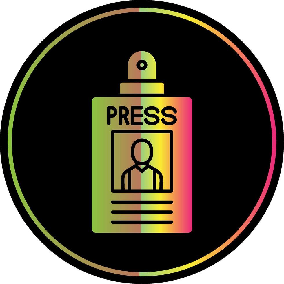 Press Pass Glyph Due Color Icon vector