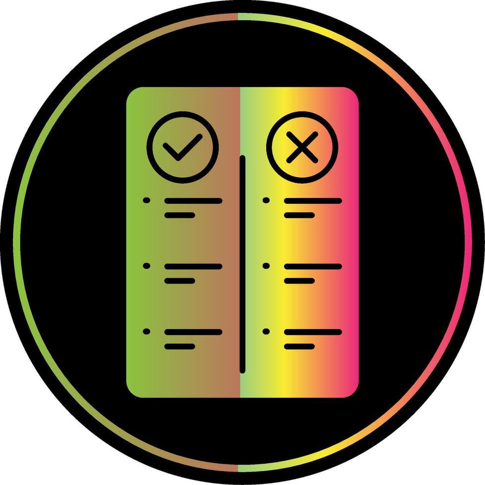 Pros And Cons Glyph Due Color Icon vector