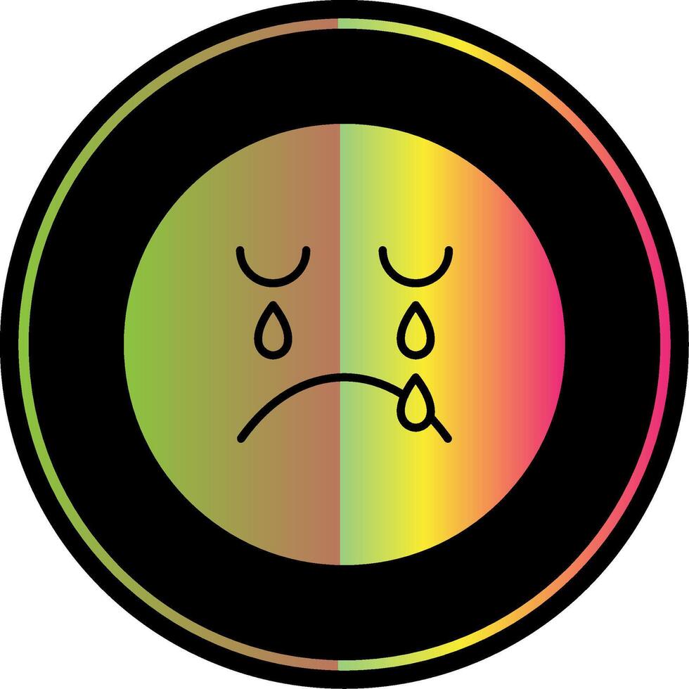 Crying Glyph Due Color Icon vector