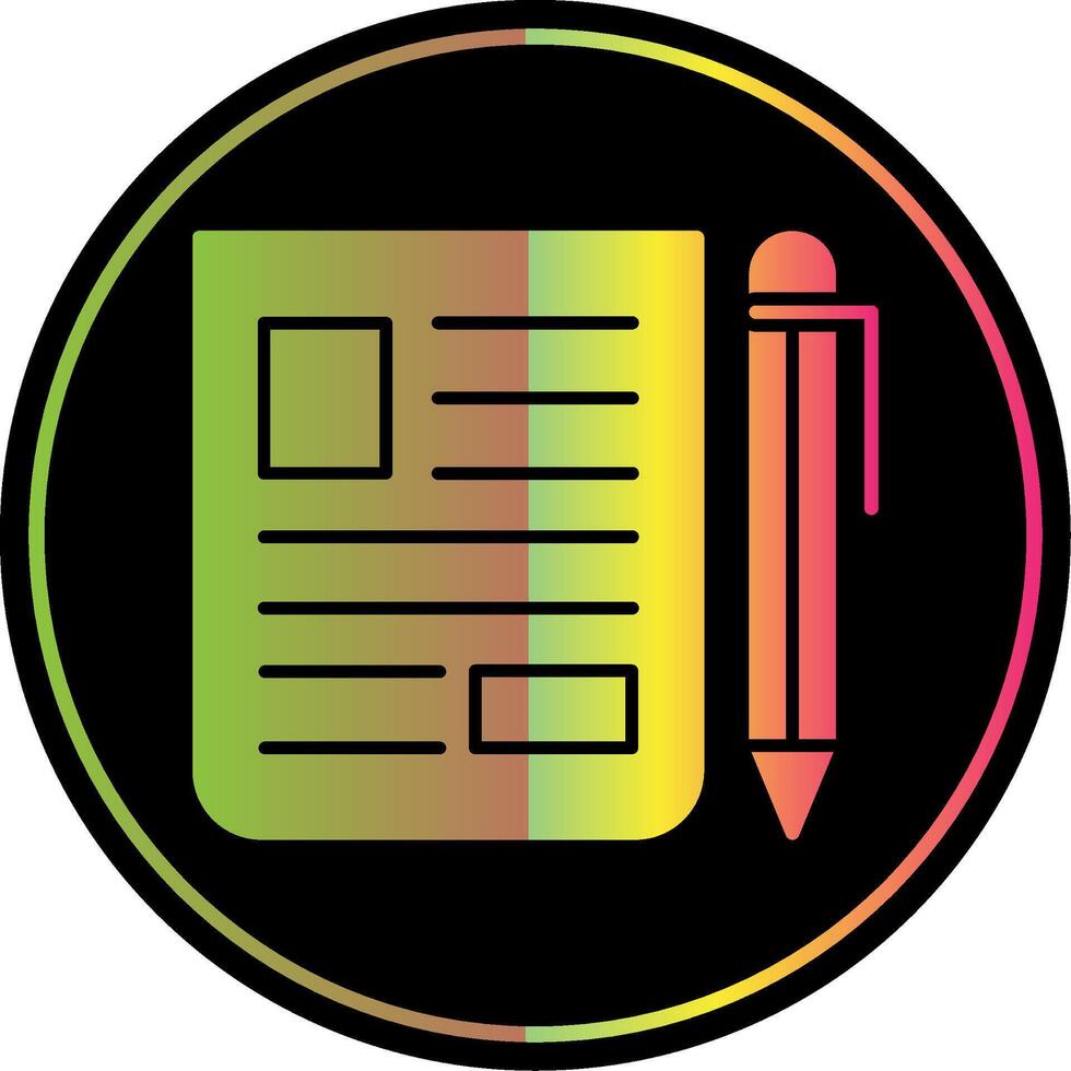 Blog Glyph Due Color Icon vector