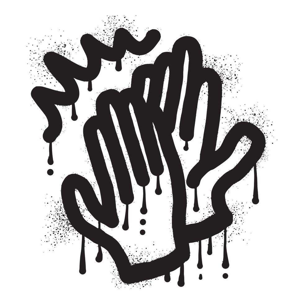 High five graffiti with black spray paint vector