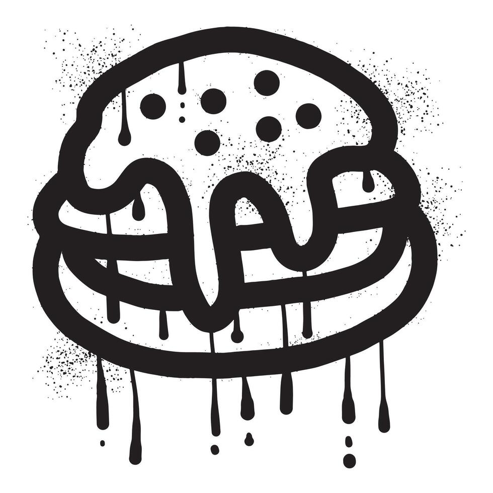 Eggs Benedict graffiti with black spray paint vector