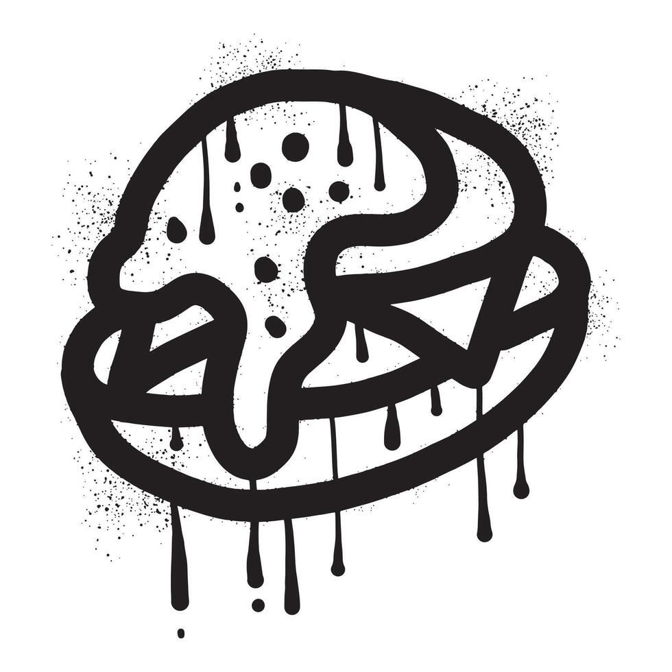 Eggs Benedict graffiti with black spray paint vector