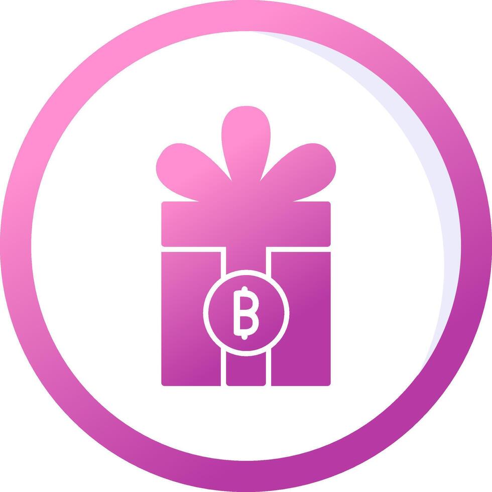 Gift Bitcoin Vector Icon