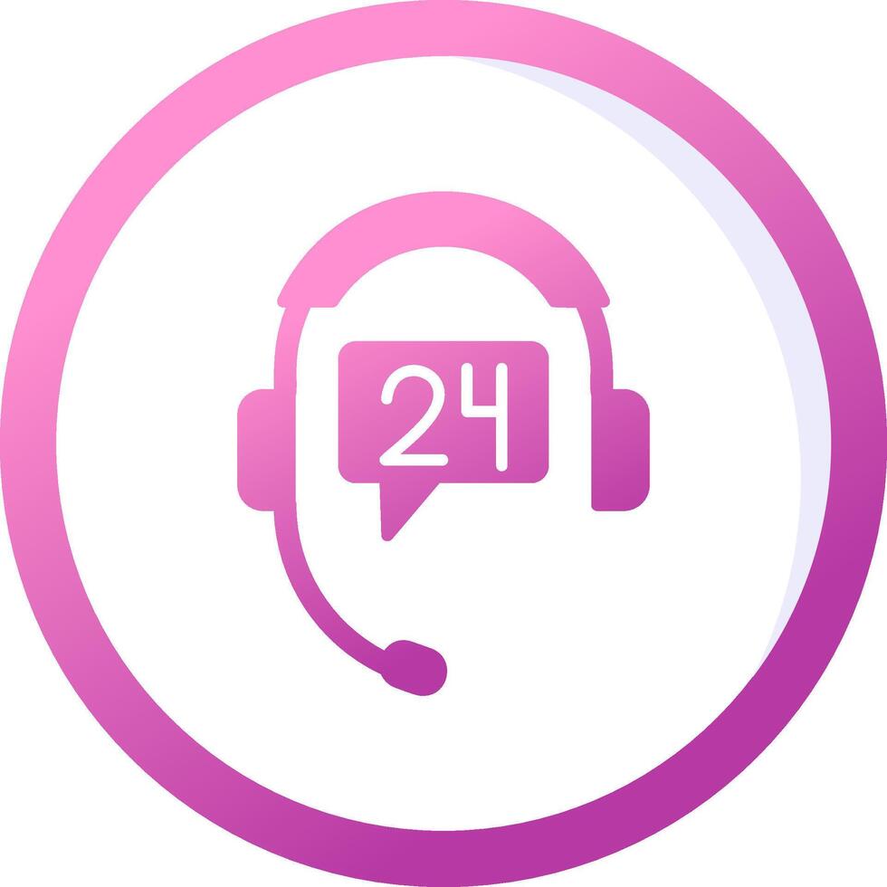 24 Hours Support Vector Icon