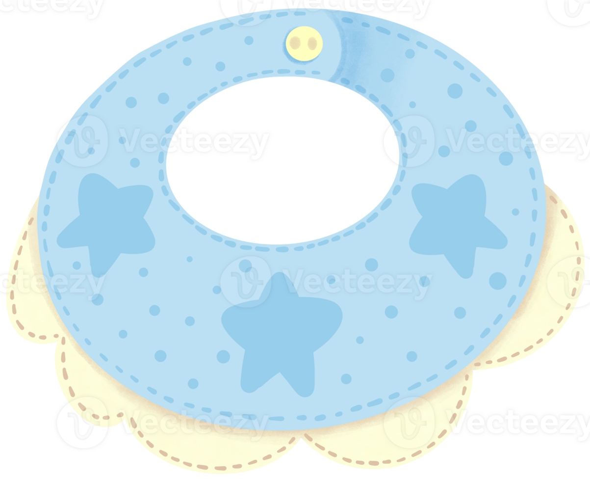 Baby bib with flower pattern png