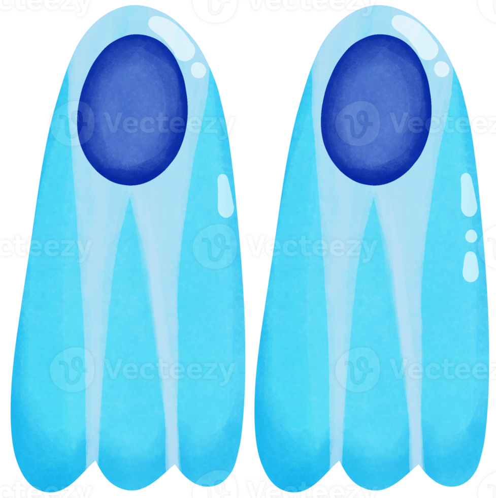 Blue diving fins png