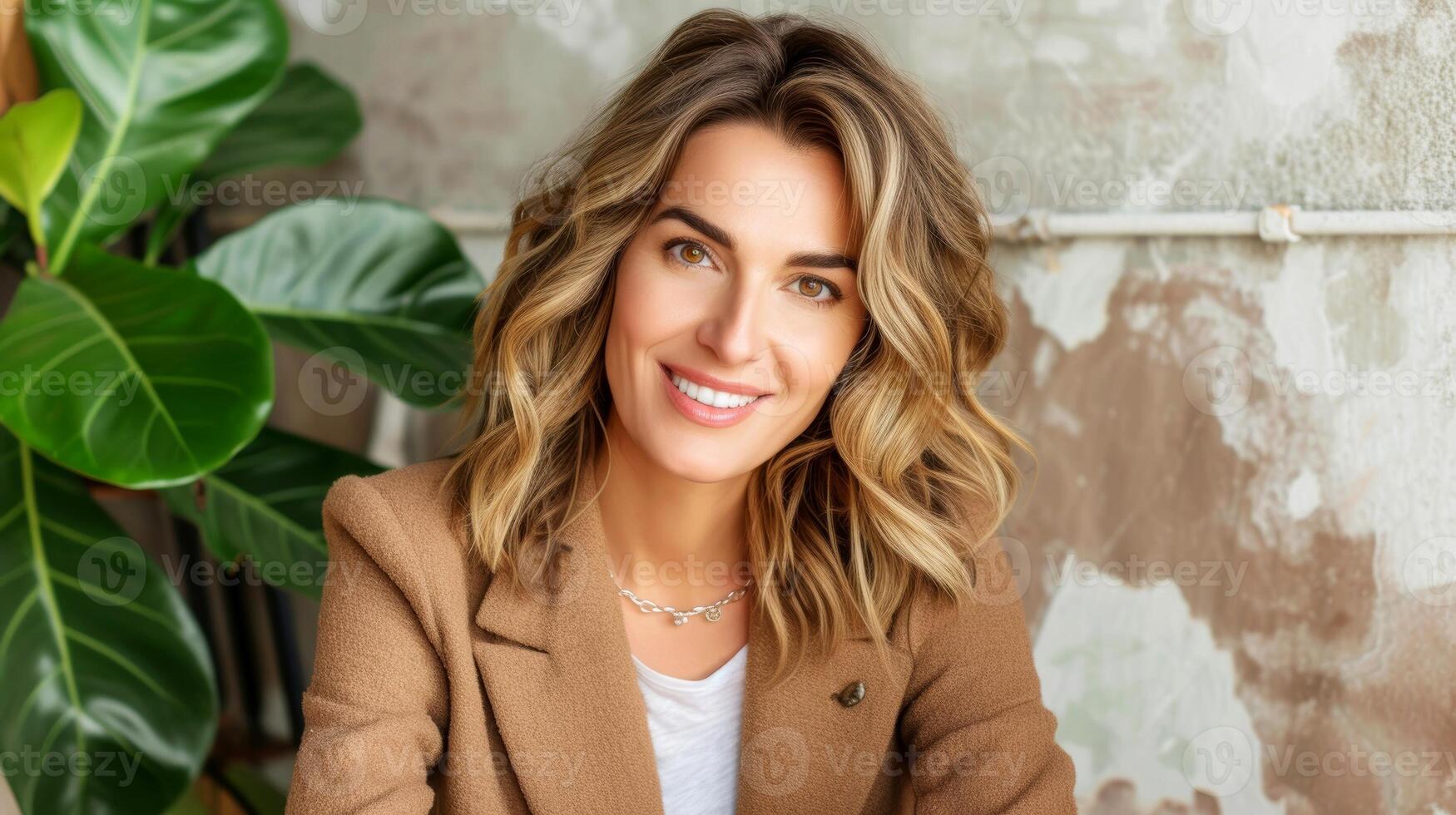 AI generated Close-up, portrait of successful businesswoman posing, Generative AI photo