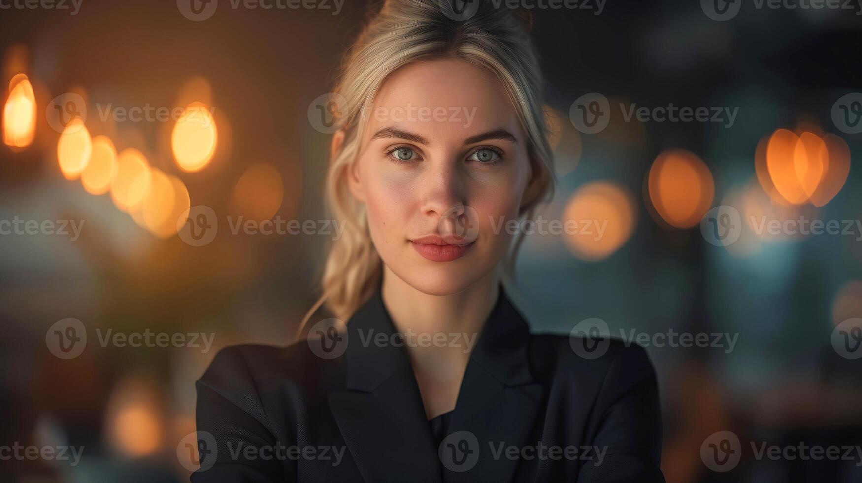 AI generated Close-up, portrait of successful businesswoman posing, Generative AI photo