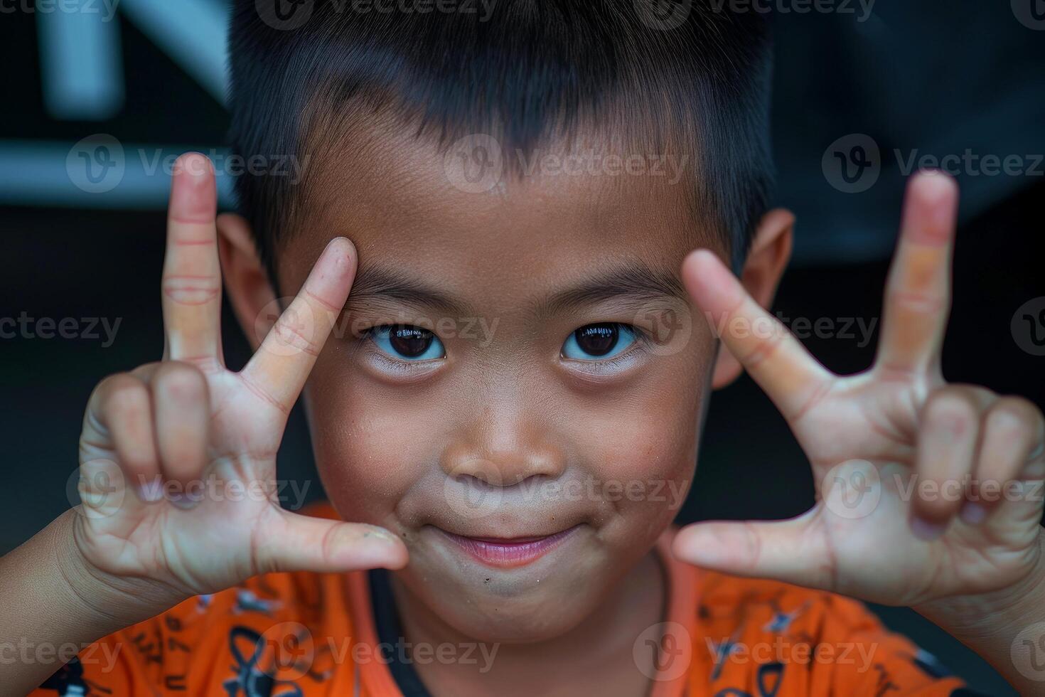 AI generated Close-up, Happy children playing outside with dirty hands, Generative AI photo