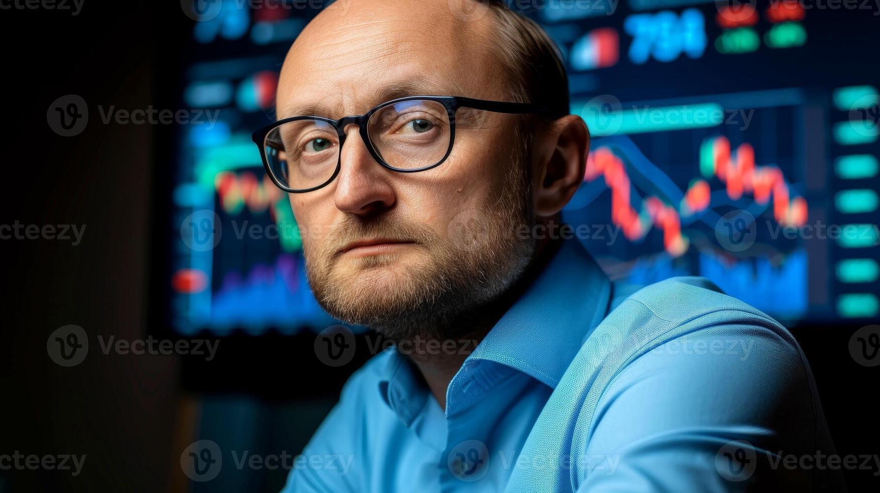 AI generated Close-up, portrait of successful businessman posing, Generative AI photo