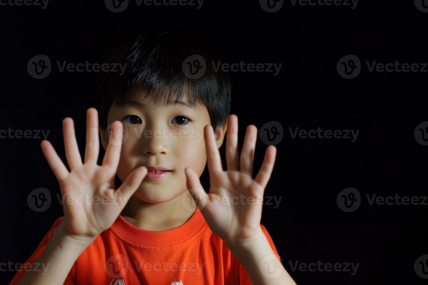 AI generated Close-up, Happy children playing outside with dirty hands, Generative AI photo