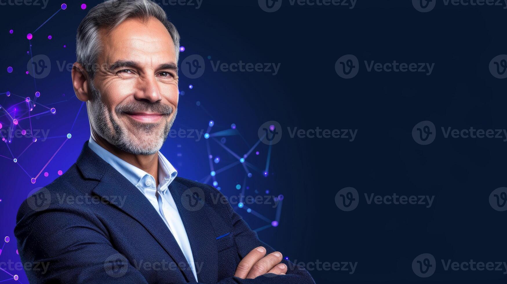 AI generated Close-up, portrait of successful businessman posing, Generative AI photo