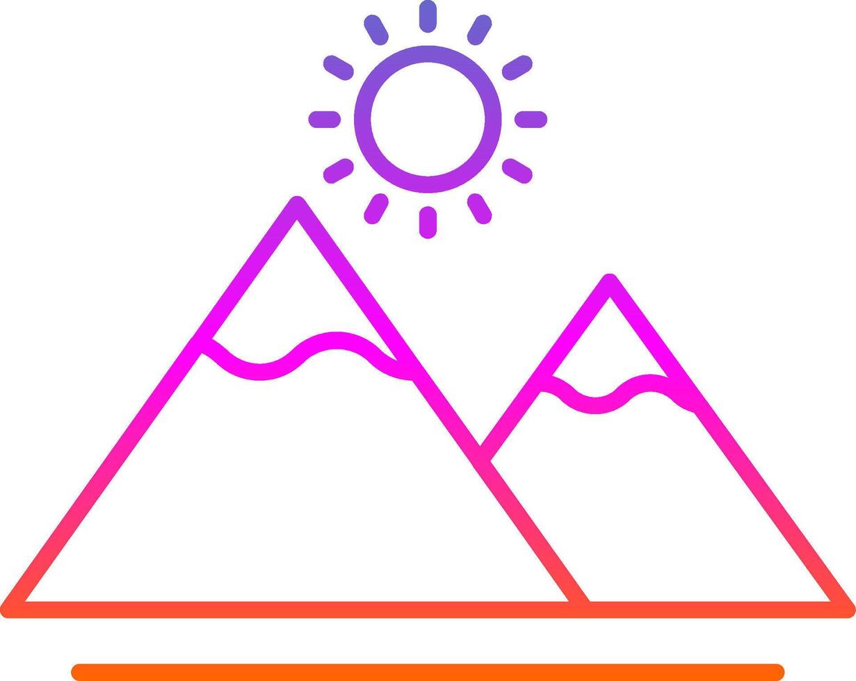 Mountain Line Gradient Icon vector