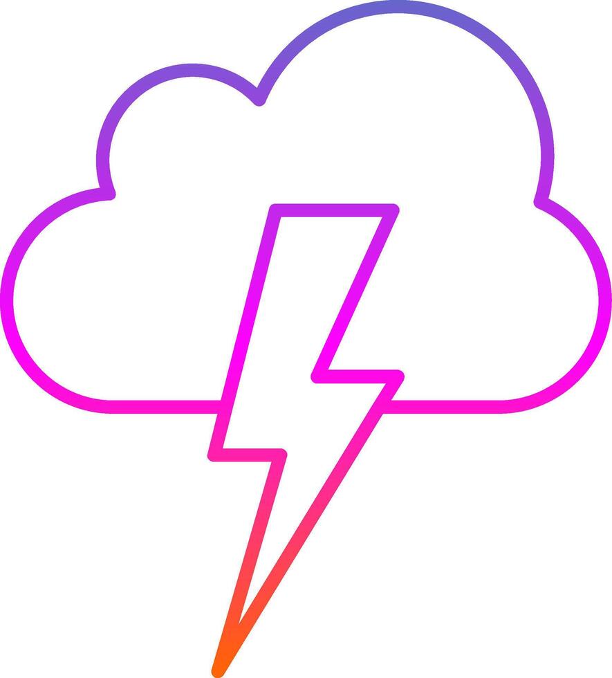 Lightning Line Gradient Icon vector