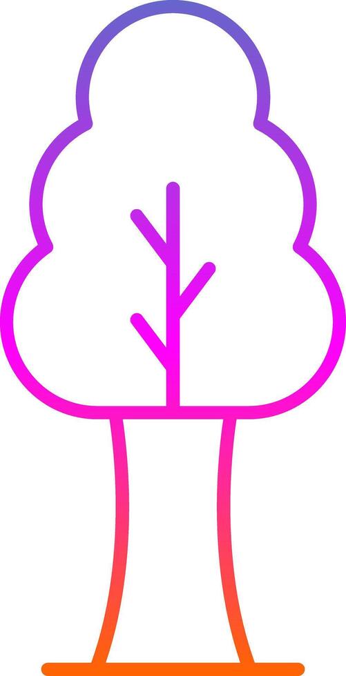 Tree Line Gradient Icon vector