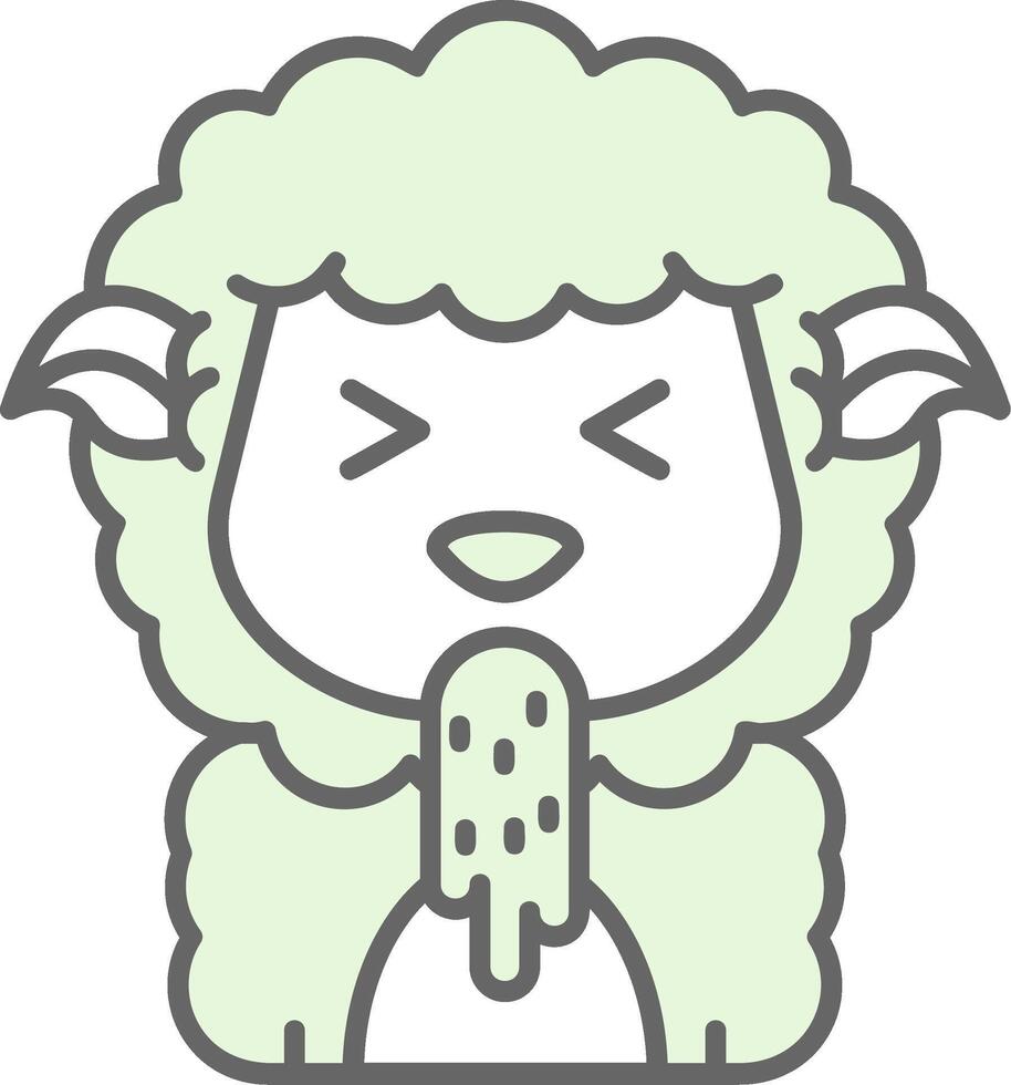 Vomit Green Light Fillay Icon vector
