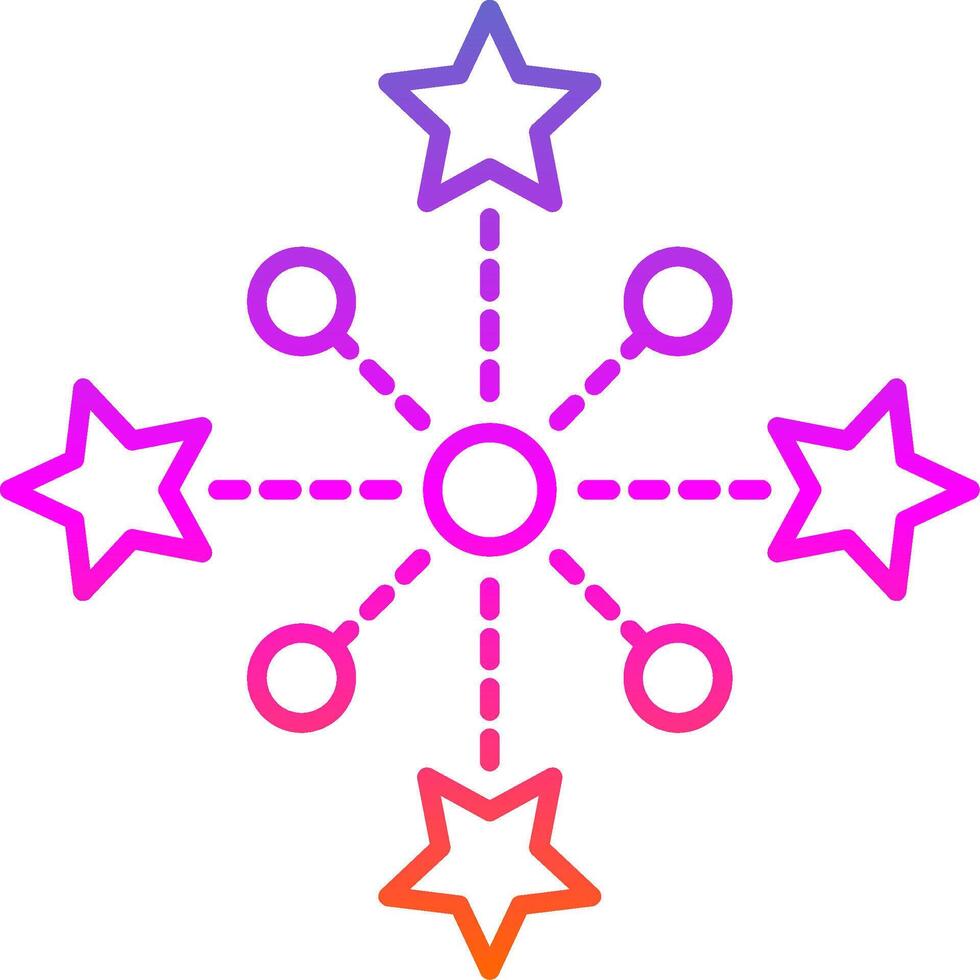Fireworks Line Gradient Icon vector