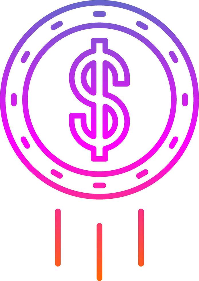 Dollar Coin Line Gradient Icon vector