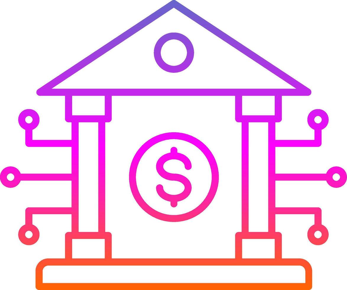 Banking System Line Gradient Icon vector