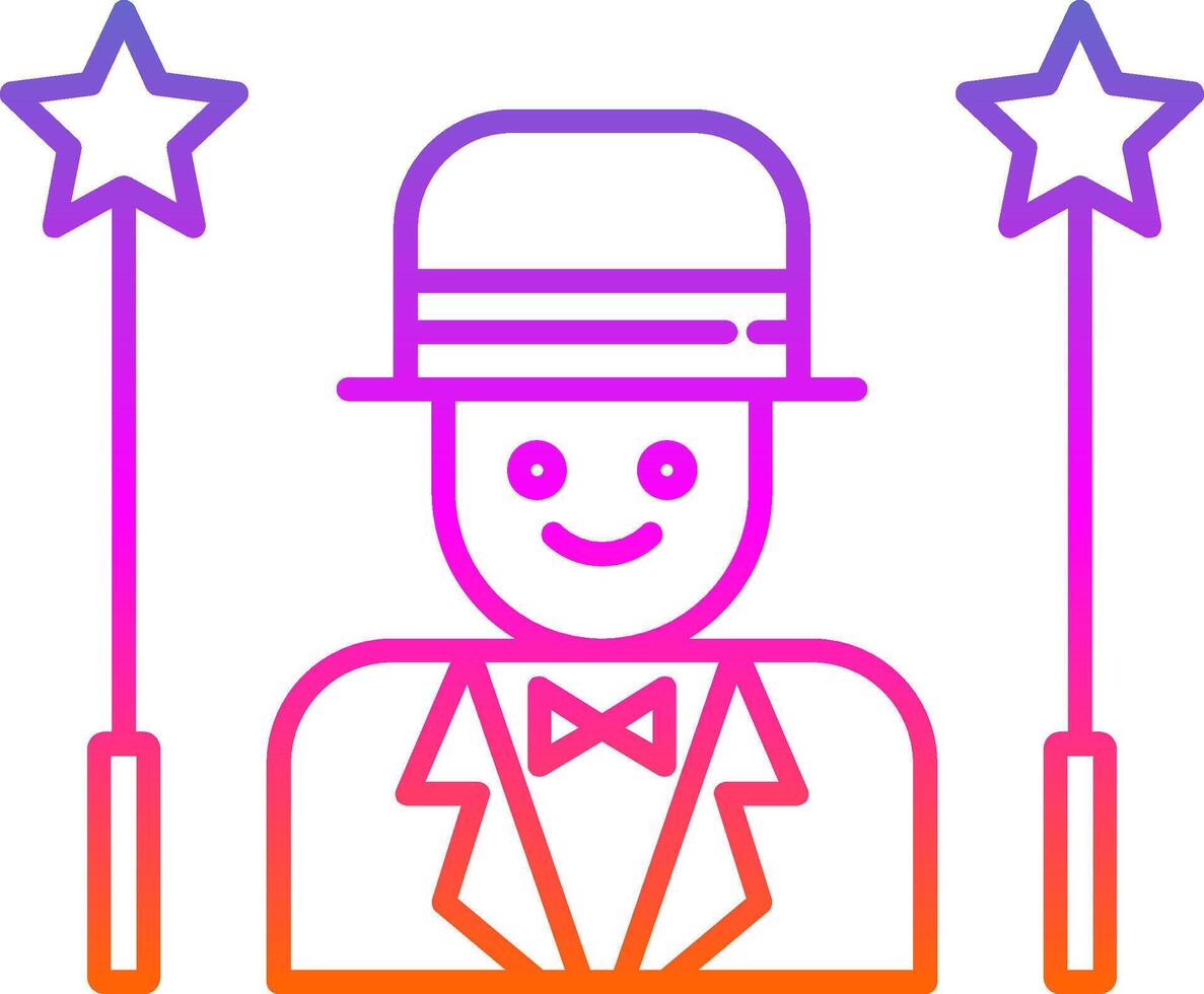 Magician Line Gradient Icon vector