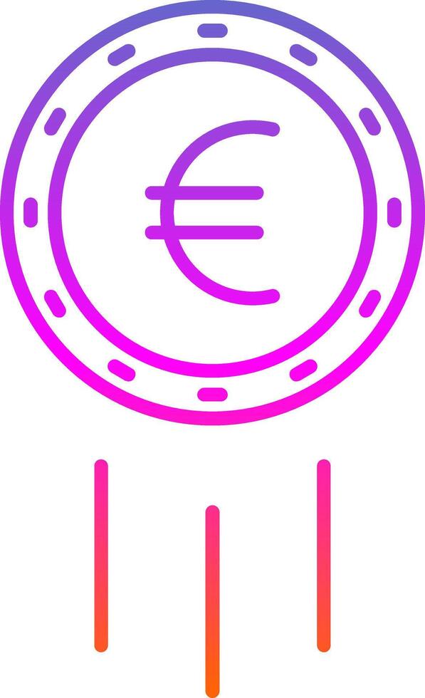 euro firmar línea degradado icono vector