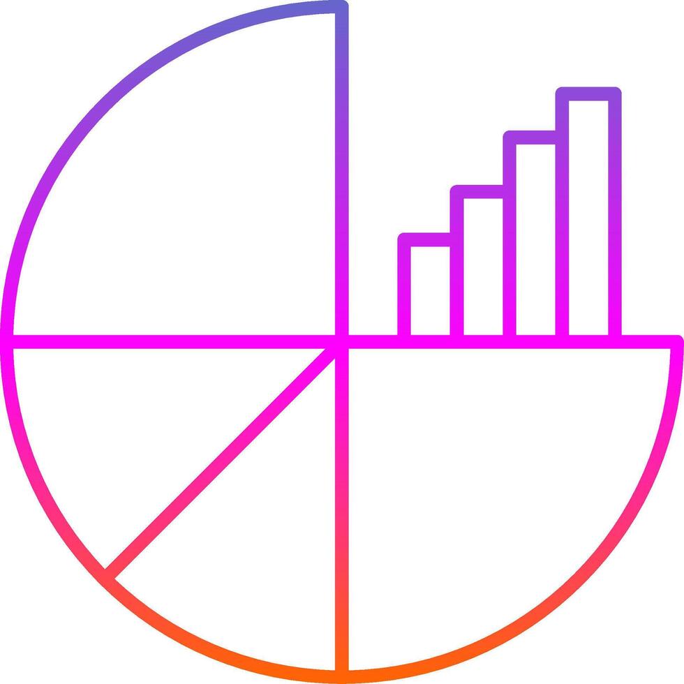 Pie Chart Line Gradient Icon vector