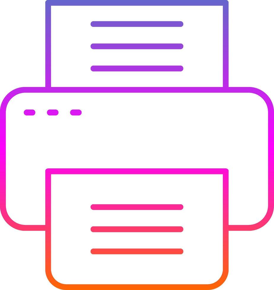 Fax Line Gradient Icon vector
